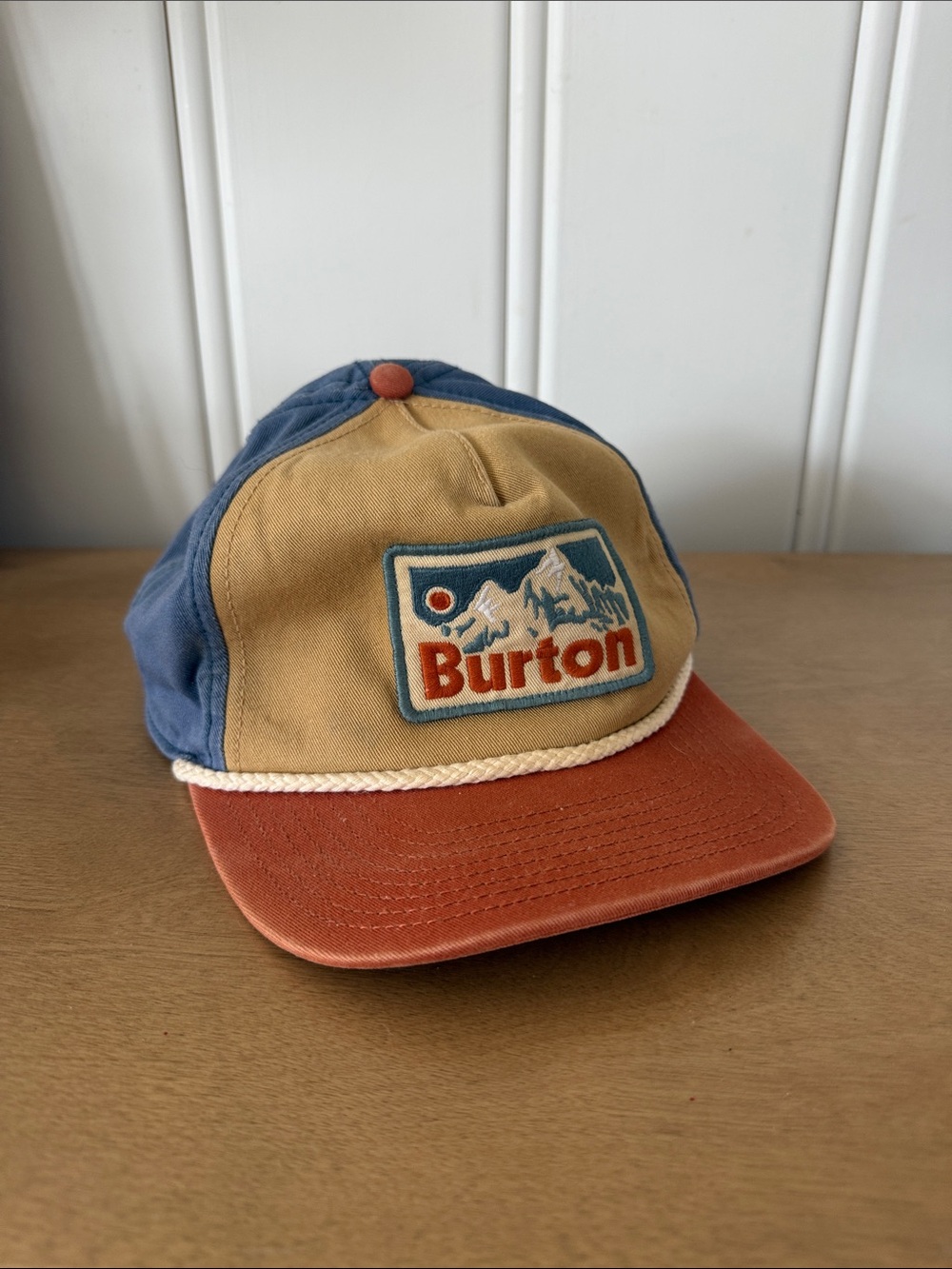 Burton Tan Blue Rust Trucker Cap with Rope Trim